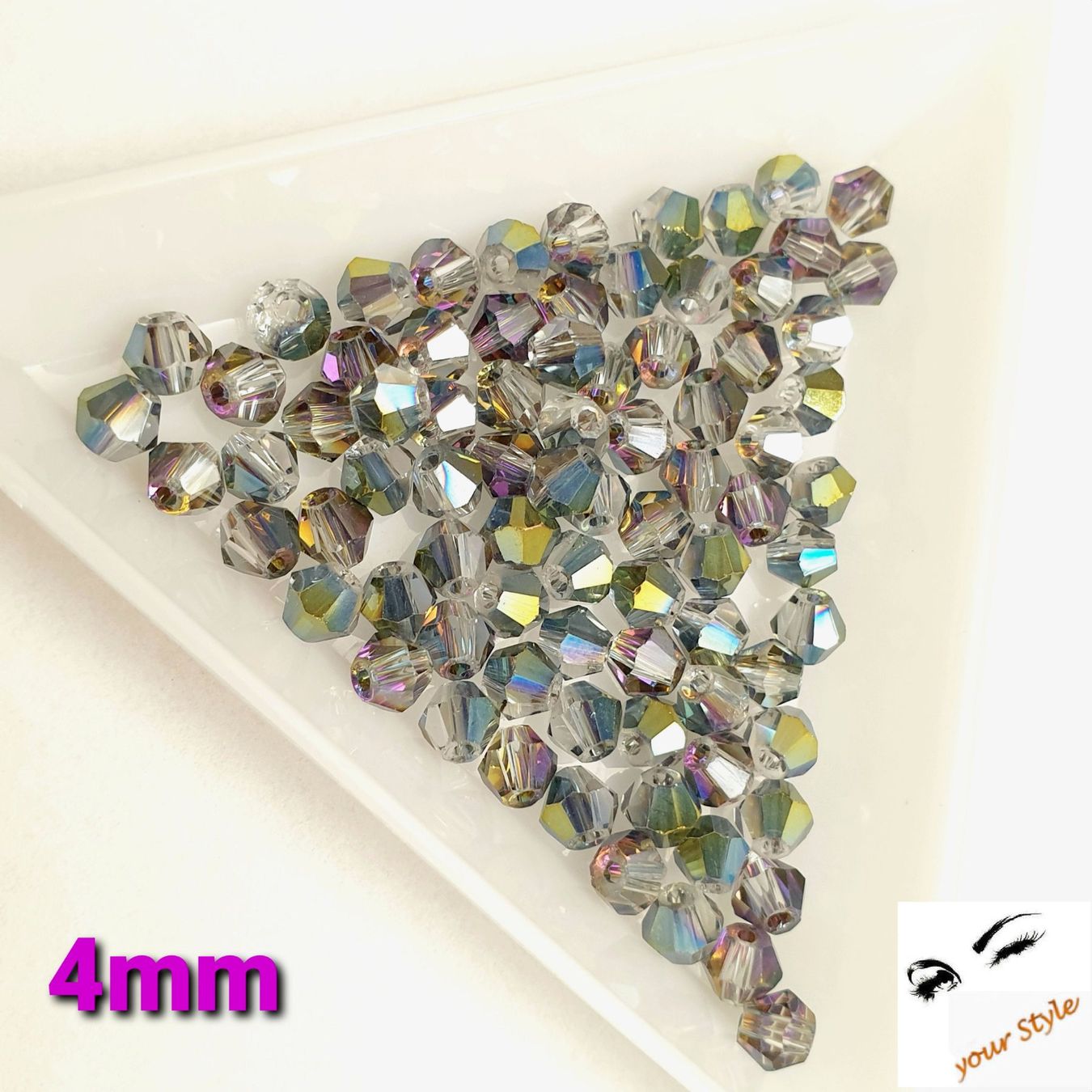 Perlen (unechte): 100 Stk. Glas- Perlen 4mm multicolor – Neu und originalverpackt aus Oberglatt ZH von -your-Style- 1