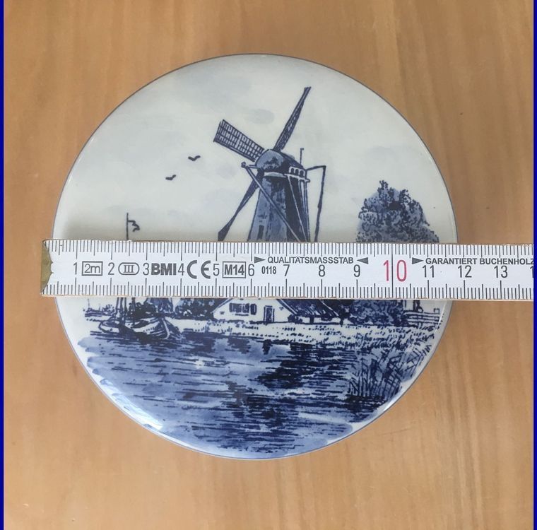 Delft blue Holland handgemalte Keramikdose Windmühle (Gebraucht) in ...