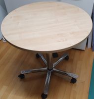 Tisch Rund Höhenverstellbar auf Rollen oder Gleitern