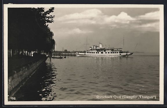 Cartes postales: AK Rorschach, Dampfer Thurgau am Quai – D'occasion à Berlin par bartko-reher