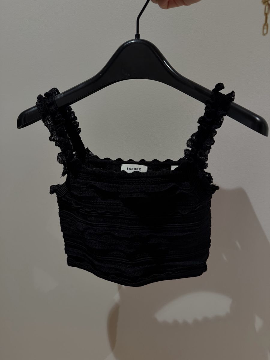Sandro Top: Sandro Crop Top Black XS – Nuovo (secondo la descrizione) da Thalwil venduto da kirakirashop