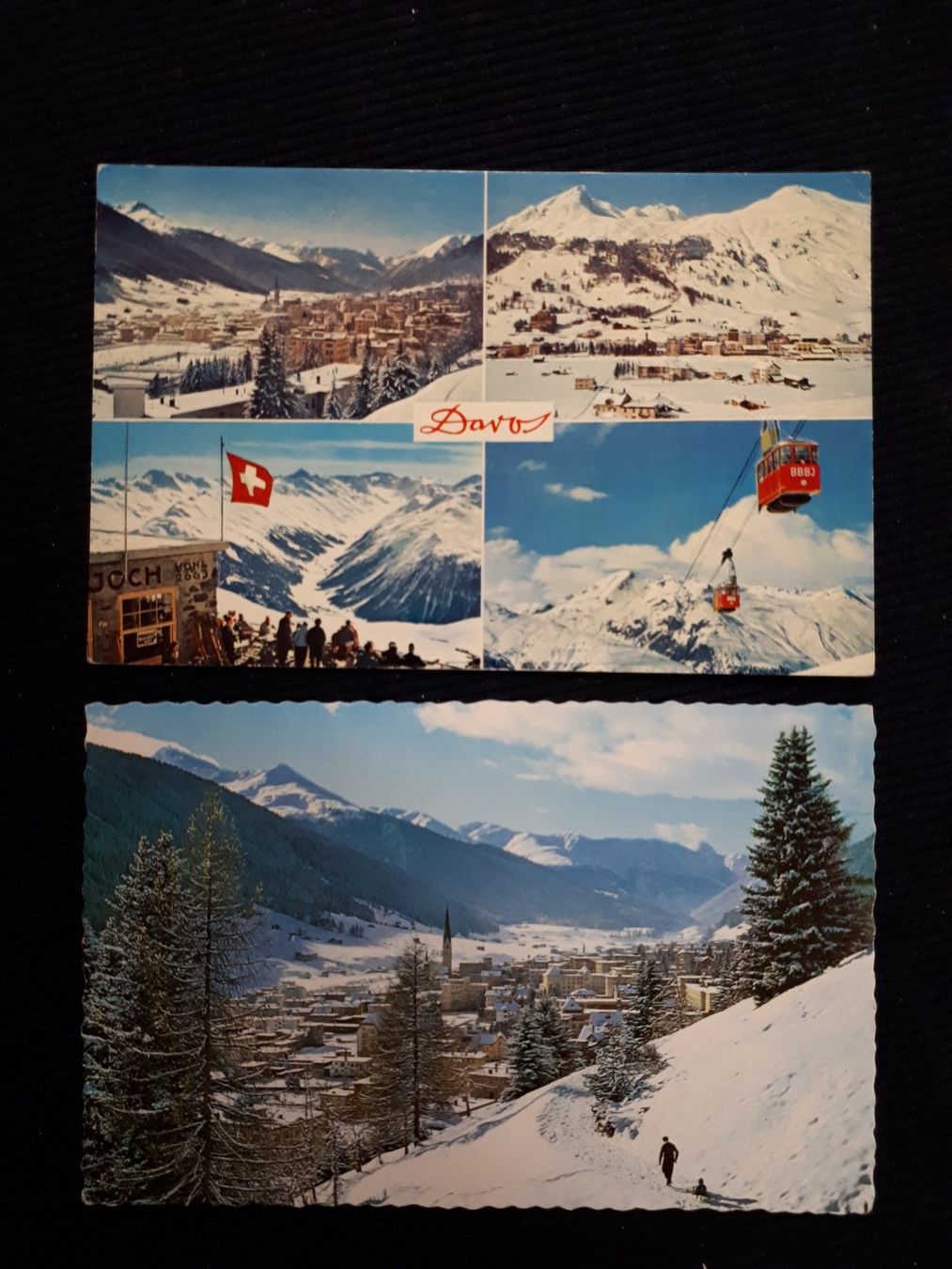 Cartoline postali: 2 AK DAVOS - KLEINEN MANGELN – Usato da Ponto Valentino venduto da giorgia06