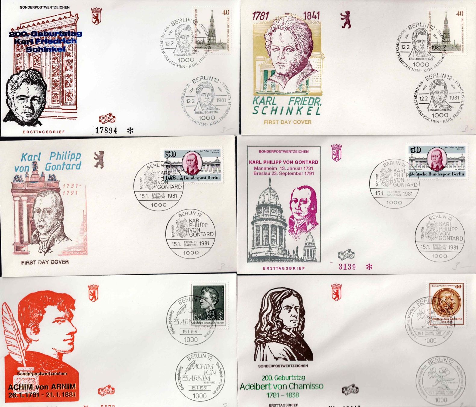 Alle Briefmarken: 6 Erstagsbrief Berlin 1981 – Gebraucht aus Koblenz von Markenhimmel