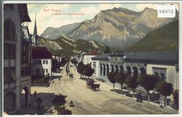 Bad Ragaz - Dorfbad mit Bahnhofstrasse, Postkutsche