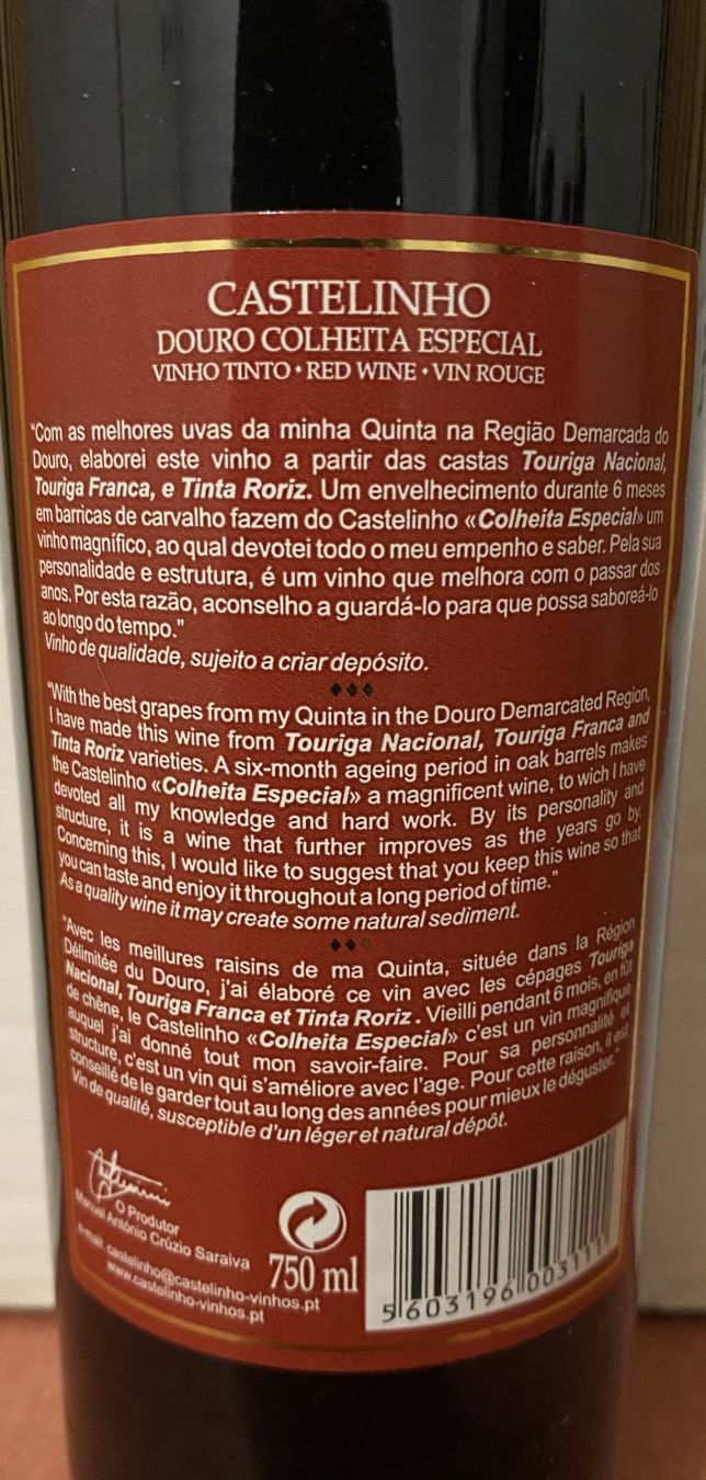 Wein: Castelinho Tinto Colheita Especial 2000 – Neu (gemäss Beschreibung) aus Cully von Forninho 2