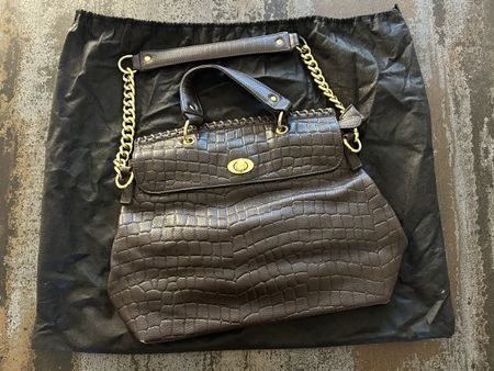 Dunkelbraune Pelletteria Veneta Echtleder Handtasche