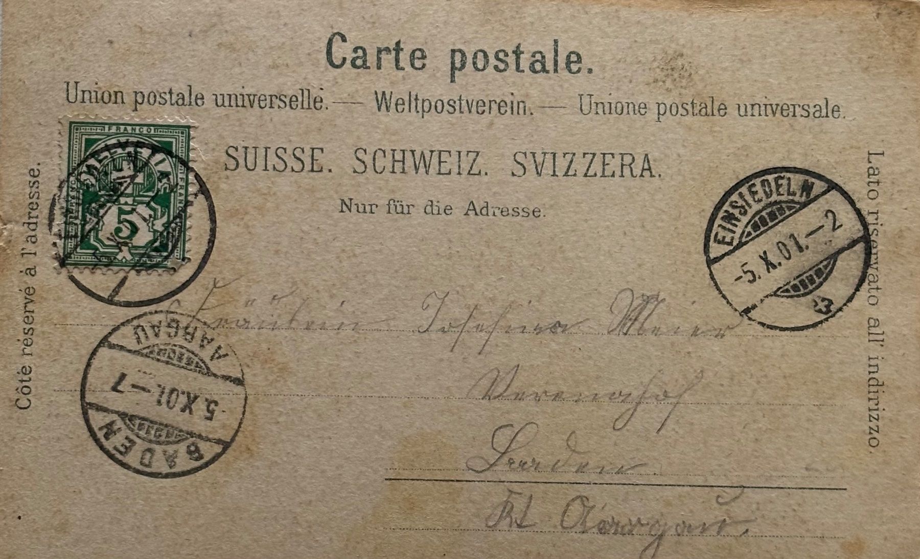 Cartoline postali: Gruss aus Einsiedeln, Litho – Usato da Frauenfeld venduto da Merk52 1