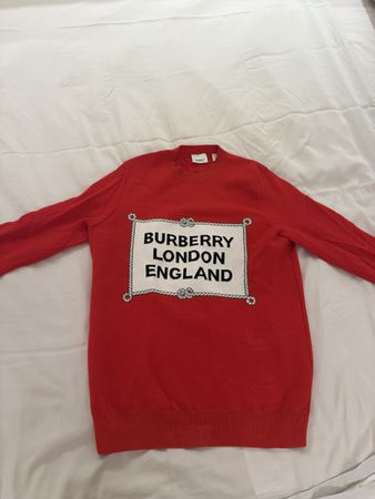 Burberry Pullover rot London England Logo Grösse M neu