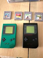 Nintendo Game Boy DMG-01 schwarz und grün mit Spielen
