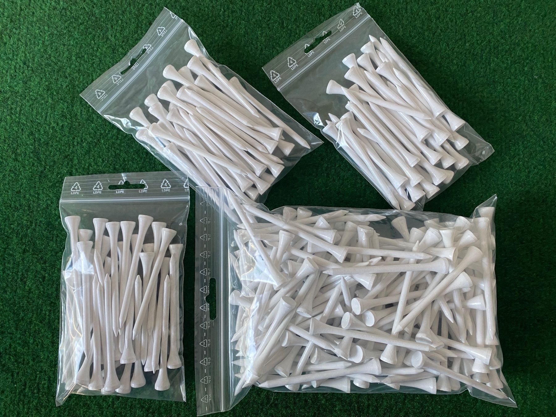 Articoli in legno: 250 Golftees 83mm Holz, weiss – Nuovo (secondo la descrizione) da Bergdietikon venduto da shimano4 1
