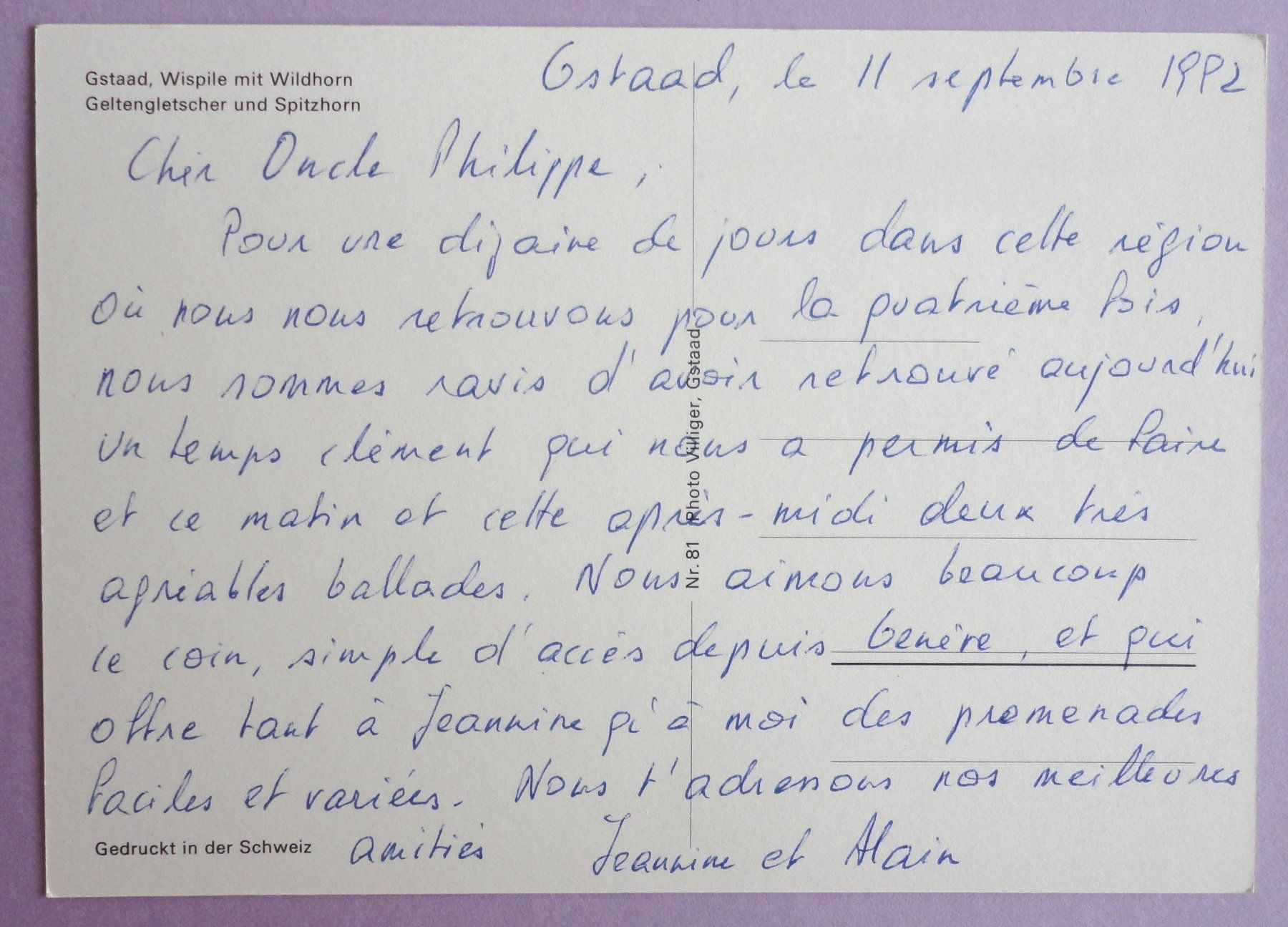 Cartoline postali: Gstaad, Wispile mit Wildhorn – Usato da Fétigny venduto da Billy2miny 1