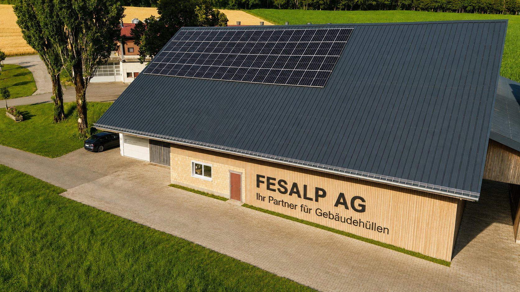 Altri materiali per l'edilizia: Trapezblech/ Holzabdeckung/ Scheunendach/Gartenhaus – Nuovo e nell'imballaggio originale da Vaduz venduto da FESALP
