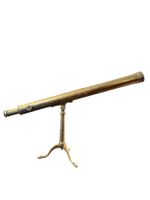 Telescopio da tavolo in ottone, XIX secolo, set completo