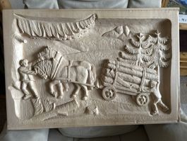 Holzrelief/ Bild handgeschnitzt