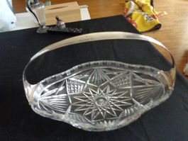 * TRES JOLIE PANIE A FRUITS EN CRISTAL ET ARGENT 800