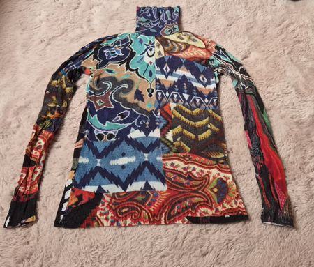 Damen Bluse Desigual Rollkragen Grösse S bunt gemustert