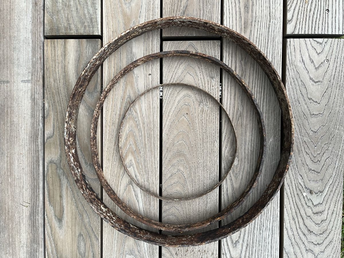 Alle Dekorationen: 3 Metallringe aus einer alten Wagnerei – Gebraucht aus Sirnach von Gozogo 2
