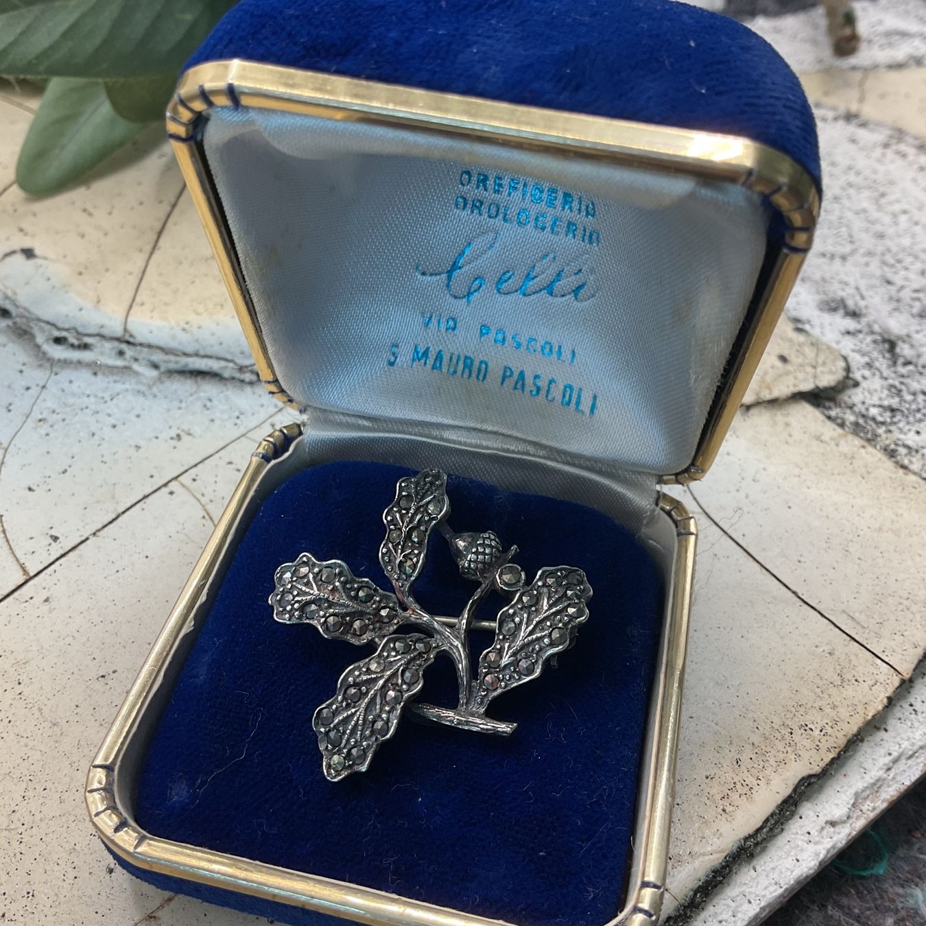 Spille & Fermagli: Vintage Brosche, Silber mit Markasiten – Usato da luzern venduto da Alpendorf1 3
