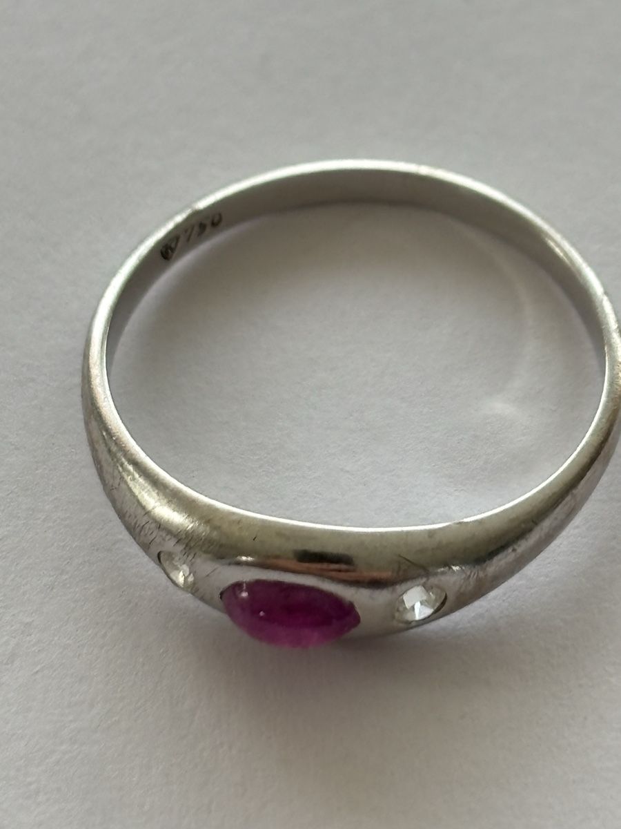Anelli: Vintage Rubin Ring mit750er Weissgold – Usato da Langnau am Albis venduto da flusspflege 4