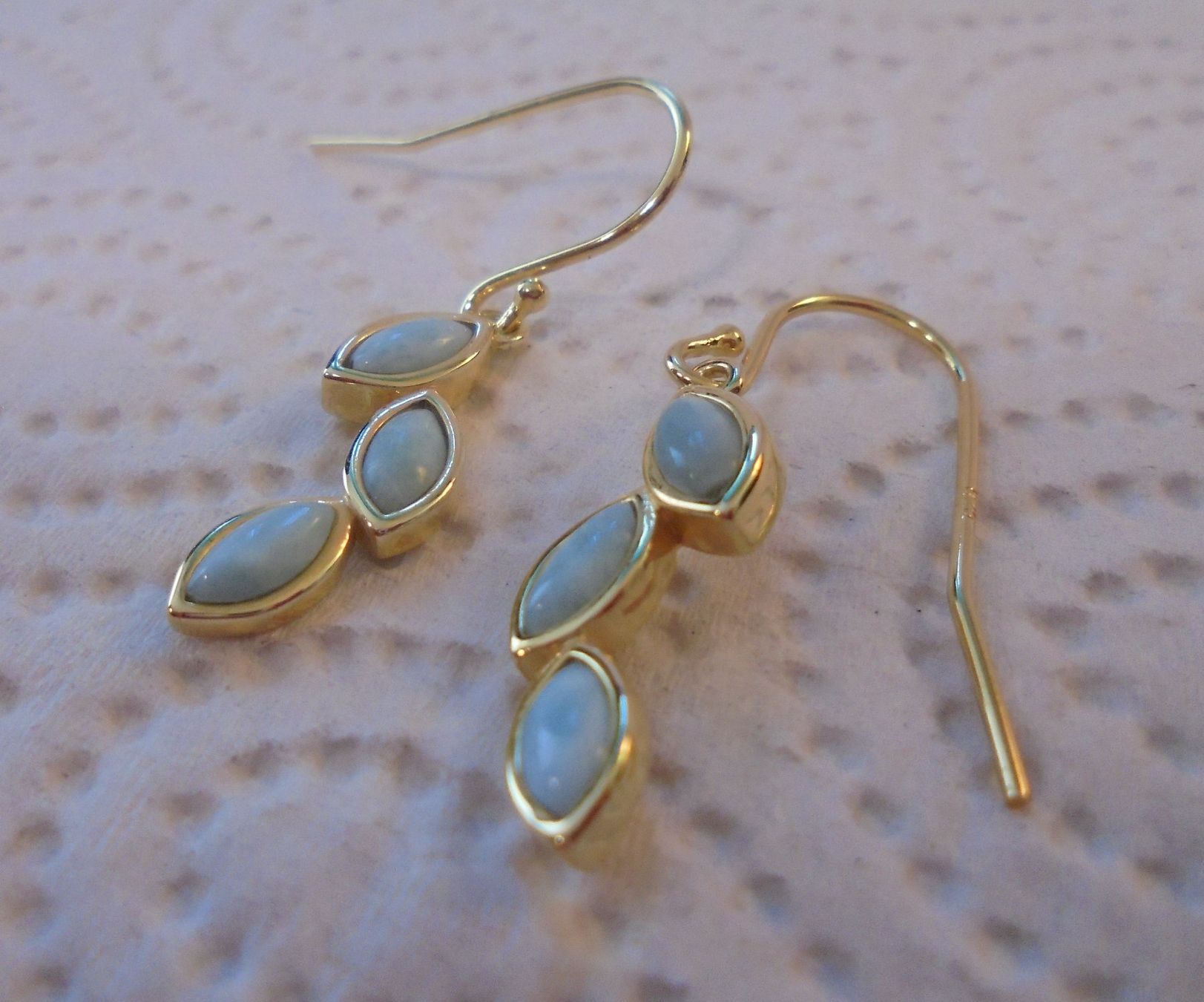 Orecchini pendenti & Orecchini a lobo: Echtschmuck: Larimar Silberohrhänger, vergoldet – Nuovo (secondo la descrizione) da Zuchwil venduto da maumauchi 6