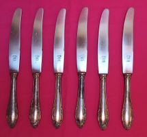 Tafelbesteck Messer 6er Set Besteck versilbert Vintage ge...
