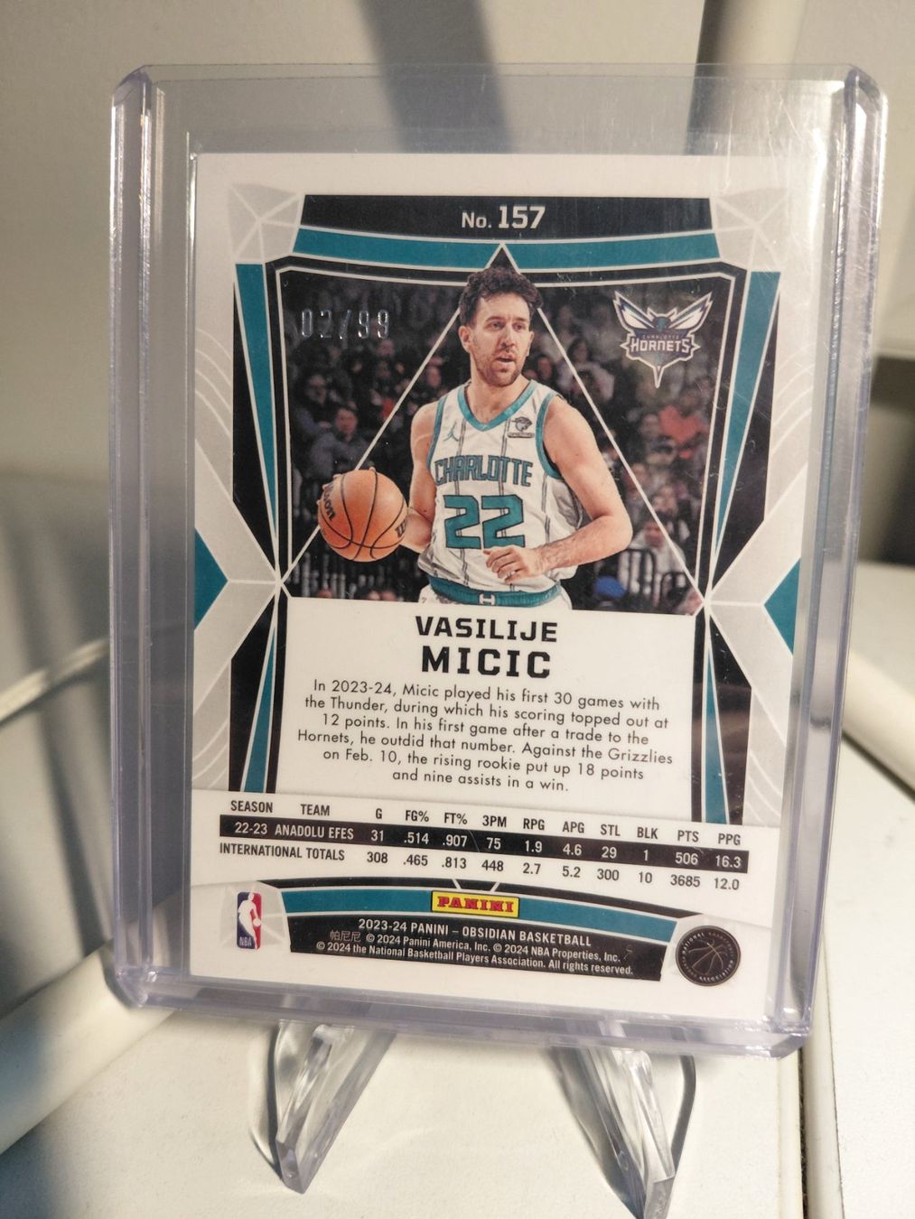 Nba Carte collezionabili: Vasilije Micic, Panini Obsidian, RC, 2 / 99, NBA – Usato da Uezwil venduto da -Retrogames- 1