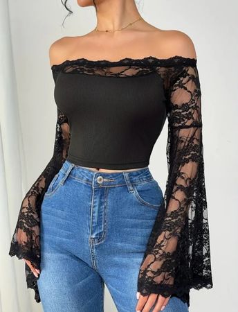 Gothic Spitzenbluse Gr M *neu*