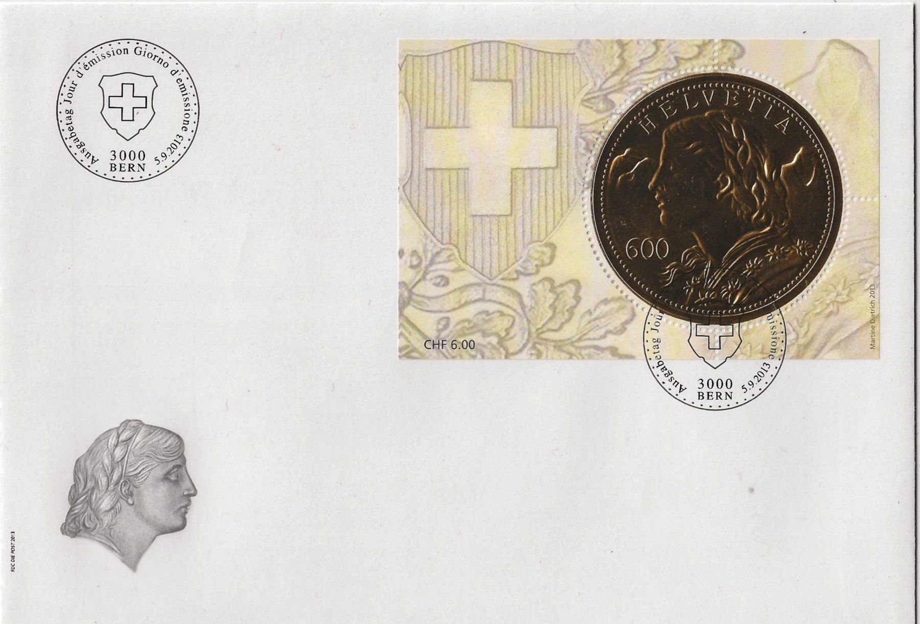 Alle Briefmarken: FDC Block (Goldvreneli  2013) – Gebraucht aus Zürich von Philacat11