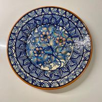 Handbemalter Keramikteller, Durchmesser 30 cm