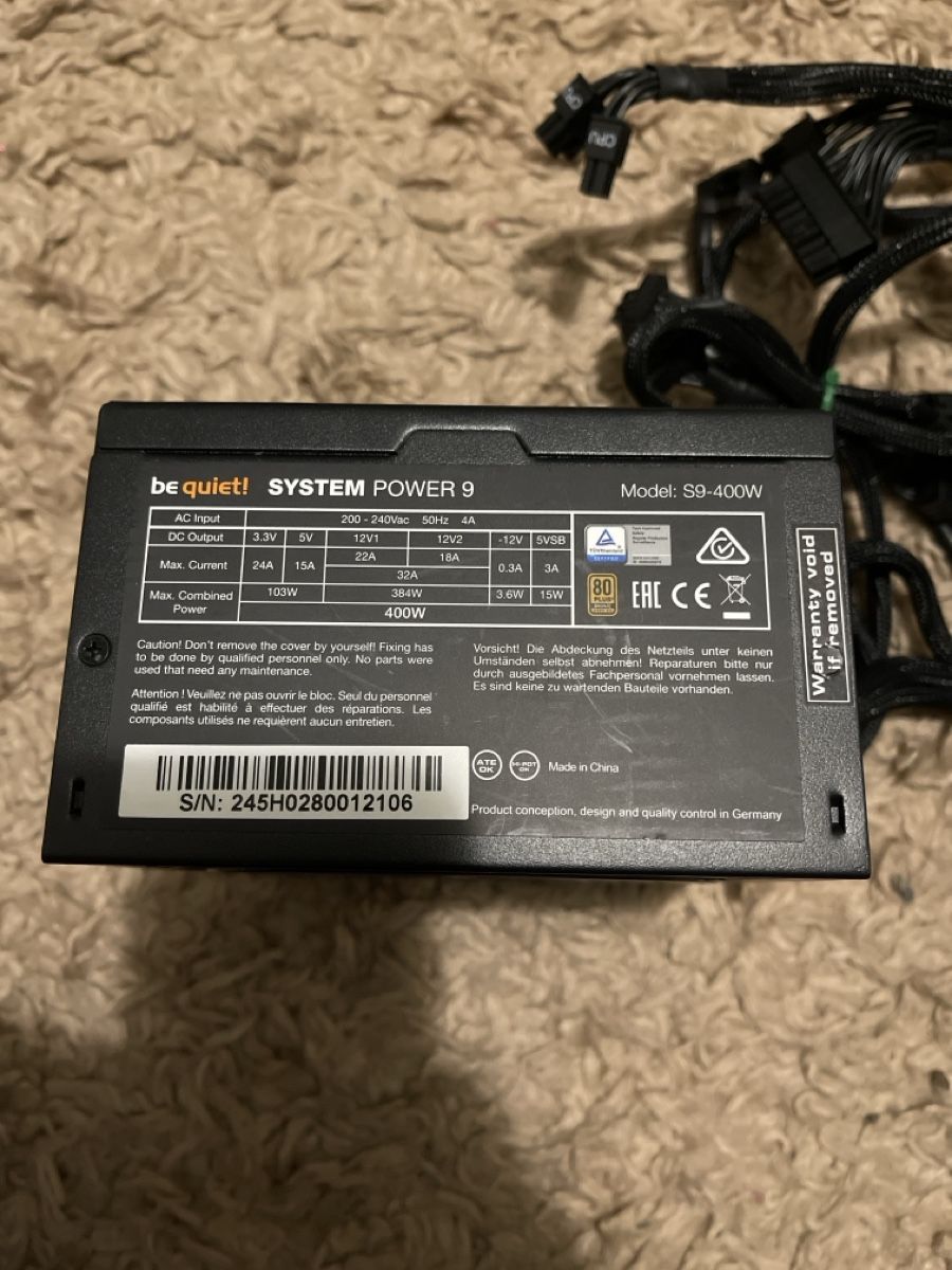 beQuiet! Componenti elettronici: be quiet! System Power 9 400W Netzteil – Usato da Unterkulm venduto da AnoliOccasion 1
