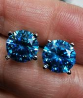 Boucles d'oreille argent avec diamants de moissanite de 6 ct