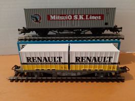 Märklin H0 4767 & aus 4515 Containerwagen Renault / MitsuiO