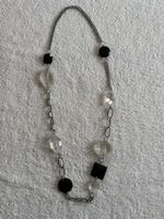 Halskette mit Perlen schwarz transparent Modeschmuck