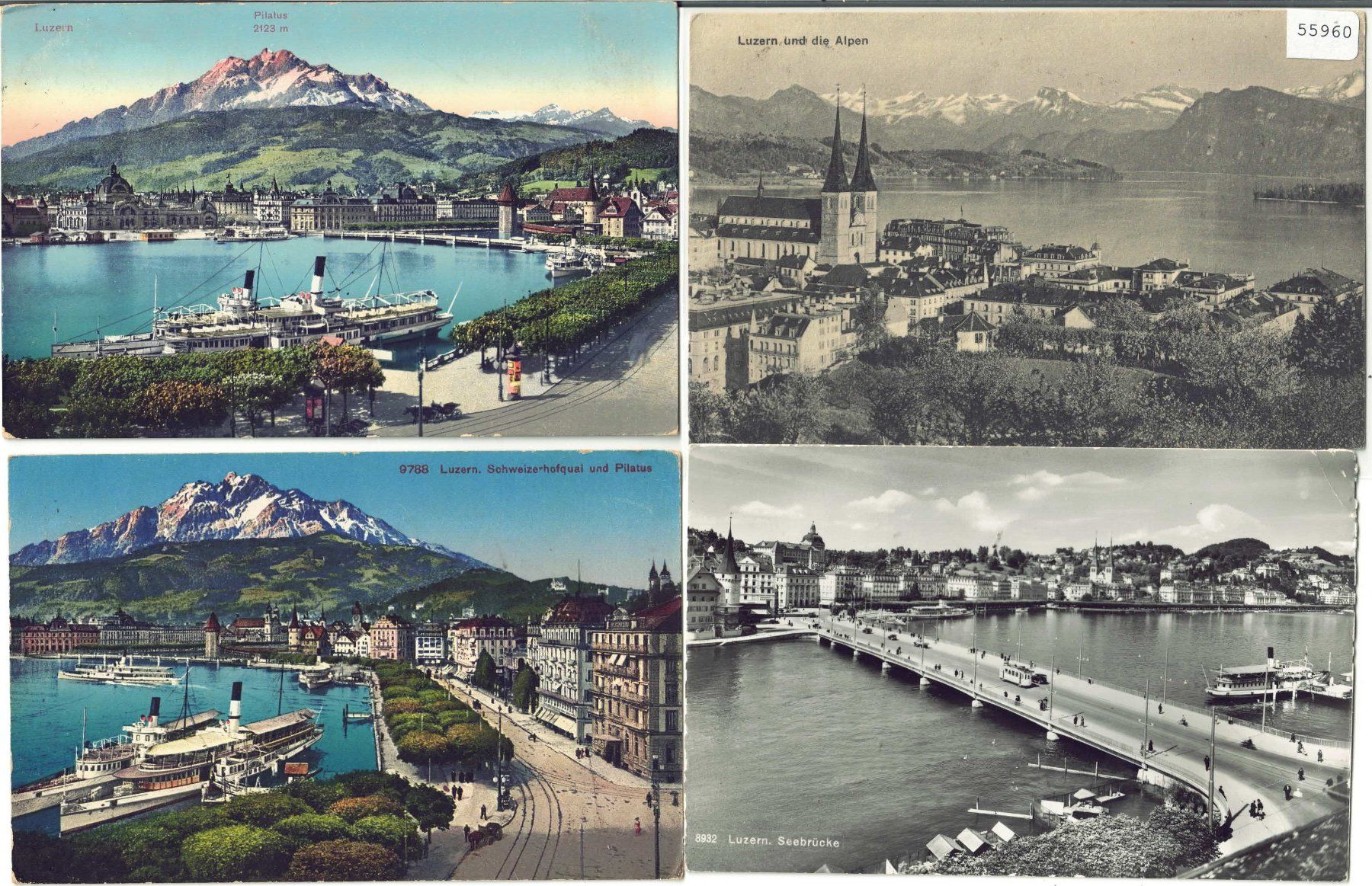 Ansichtskarten: 4 AK - Luzern – Gebraucht aus Ettingen von Kartenplanet