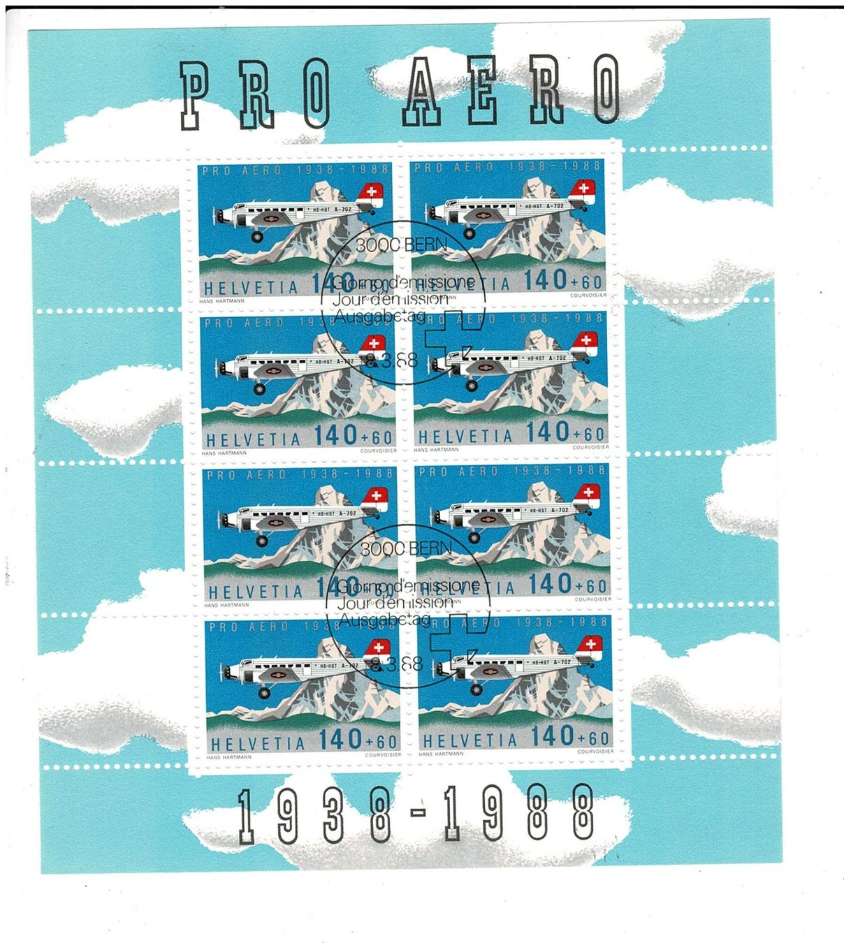 Alle Briefmarken: FO49 Pro Aero  1 KB ET 1er jour – Gebraucht aus Lausanne von Whorvath
