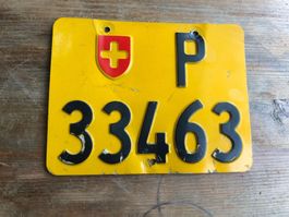 Nummernschild PTT Post Mofa ausrangiert P 33463