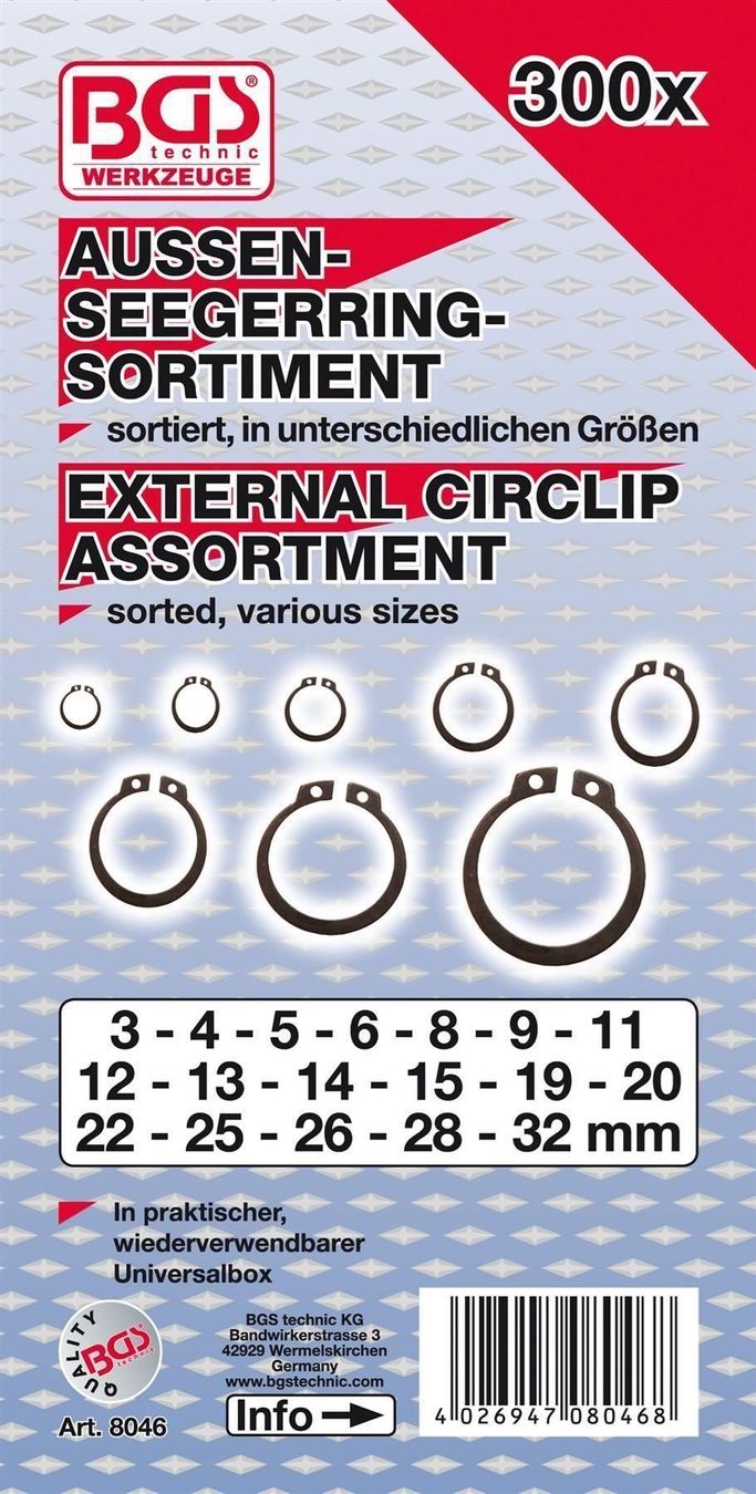 Tous les outils: Außen-Seegerring-Sortiment, 300-tlg – Neuf avec emballage d'origine à Dietikon par Numis8953