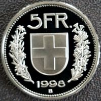 5 Franken 1998 pp / aus Münzsatz  / in einer Münzkapsel