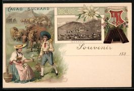 Litho Sarnen, Wappen Unterwald mit Sucha