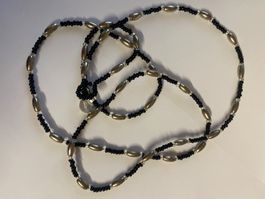 Collier de perles noires et argentées - Élégant! ✨ (50)