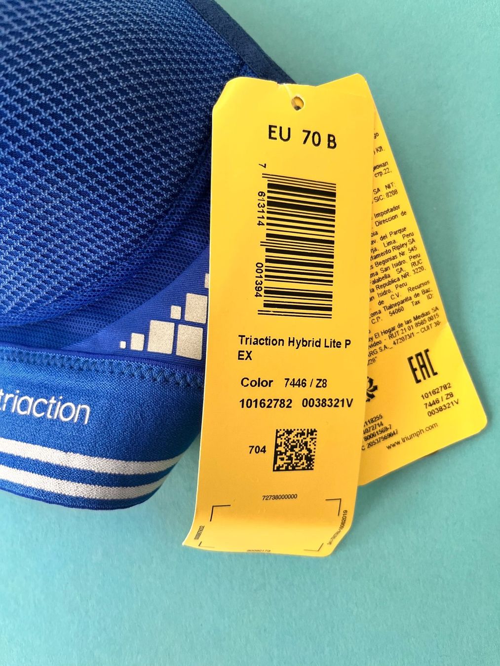 Triumph Altra biancheria intima: TRIUMPH, Sport-BH, Triaction DYNAMIC LITE, Grösse 70B, Blau – Nuovo e nell'imballaggio originale da Rudolfstetten venduto da gst_g7xl 6