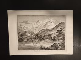 Gravure Ancienne XVIIIe - Ansicht des Mont-Blanc - Taf. 1 - 