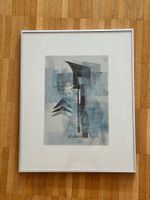 Abstraktes Kunstwerk 1982 gerahmt