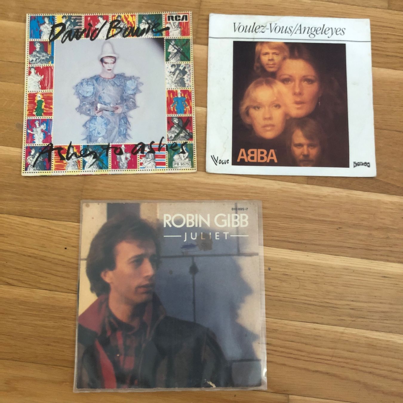 Dischi in vinile: ABBA & David Bowie, Robin Gibb Single Vinyl – Usato da Wettingen venduto da ABBA-Retro
