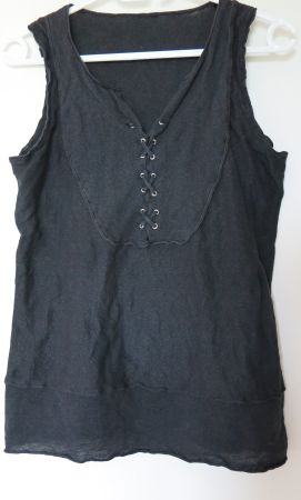 Interessantes schwarzes Top Baumwolle/Metallgarn Gr. 40