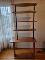 Teleskopregal mit Holztablaren, Stangen, Mid-Century 1960er