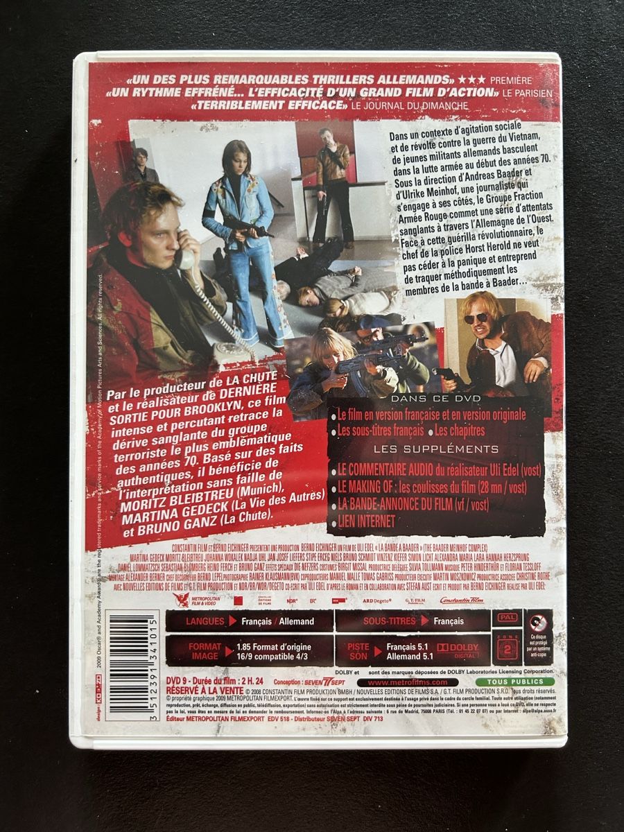 Tous les DVDs: DVD La Bande à Baader état neuf – D'occasion à St-Cierges par Crisi53 1