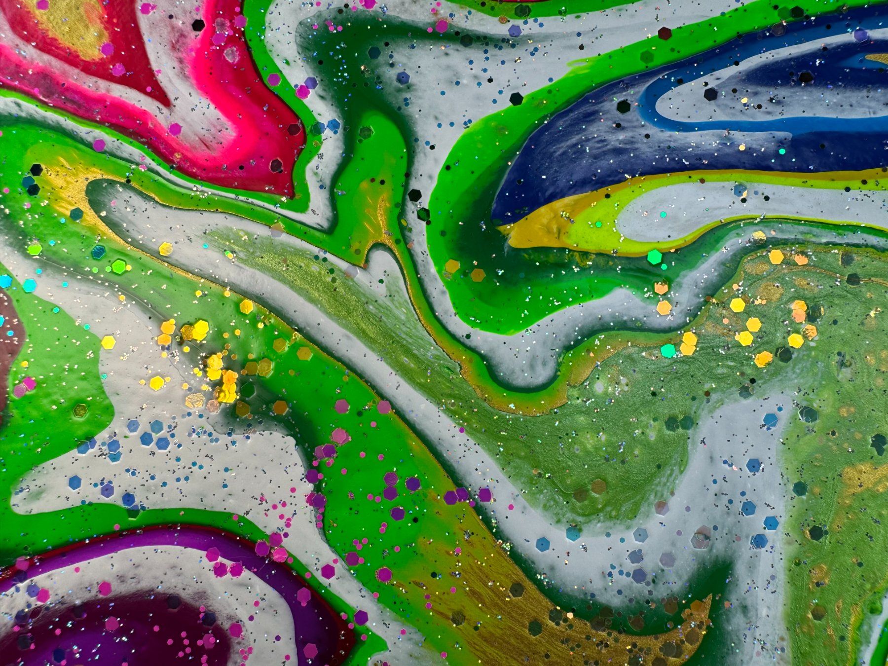 Gemälde: Acryl-Flüssigkeitsmalerei, rechteckig – Gebraucht aus Schlieren von MayaSheng1983 1