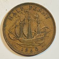 Half Penny 1960 - Queen Elizabeth II -Top Zustand! XF-40