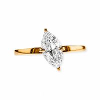 Natürlicher Diamantring 1.01ct, 14K Gelbgold